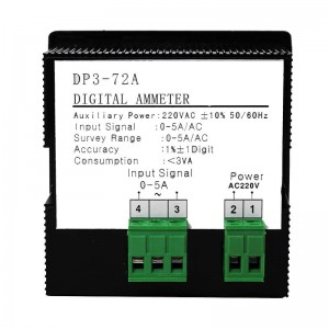 DP3-72A Phase unique compteur numérique ampère multi-fonctionnelle