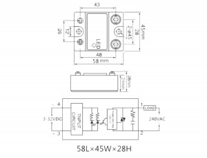 SSR-80DA нэг фазын хувьсах гүйдлийн хатуу улсын буухиа